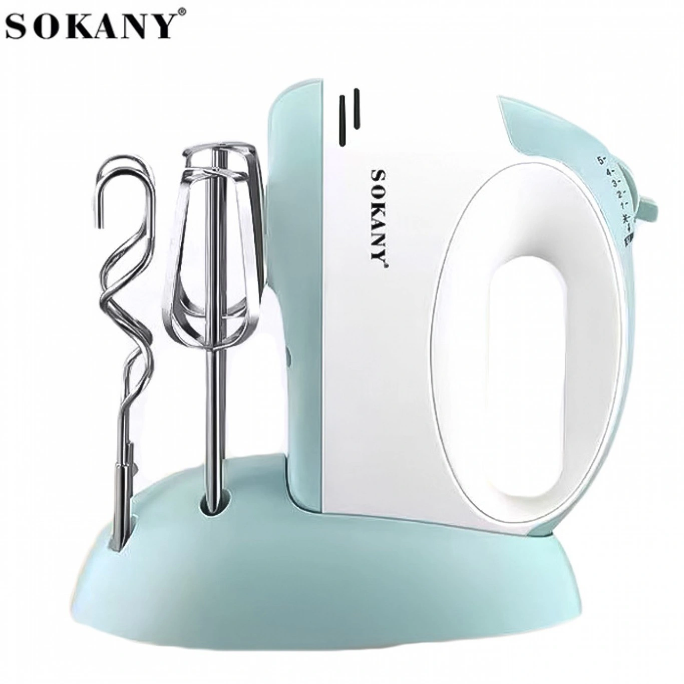 Sokany Μίξερ Χειρός 100W με 6 Ταχύτητες - 2 Εξαρτήματα & Βάση Τοποθέτησης Sokany Μίξερ Χειρός 100W με 6 Ταχύτητες - 2 Εξαρτήματα & Βάση Τοποθέτησης