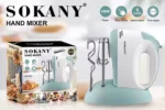 Sokany Μίξερ Χειρός 100W με 6 Ταχύτητες - 2 Εξαρτήματα & Βάση Τοποθέτησης
