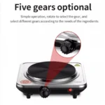 Sokany Μονή Επιτραπέζια Εστία Εμαγιέ 1000W Inox με 5 Ρυθμίσεις Θερμοκρασίας