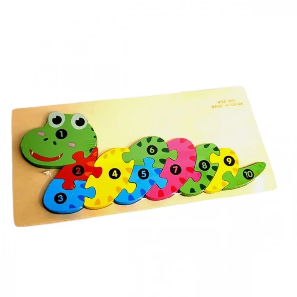Ξύλινο Παιδικό Παζλ Φίδι με Αριθμούς από 1-10 για 3+ ετών