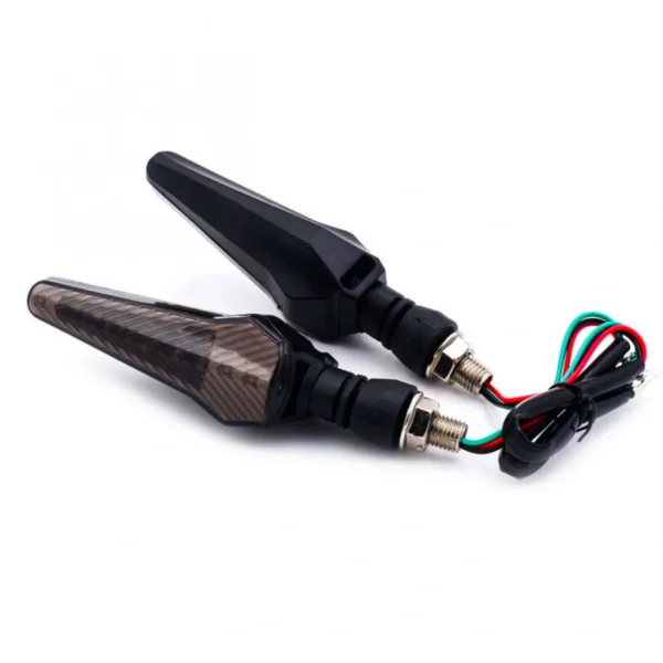 Σετ 2τμχ Φλας LED Μοτοσυκλέτας 12V 10mm με Διπλό Φωτισμό - Κόκκινο / Πορτοκαλί