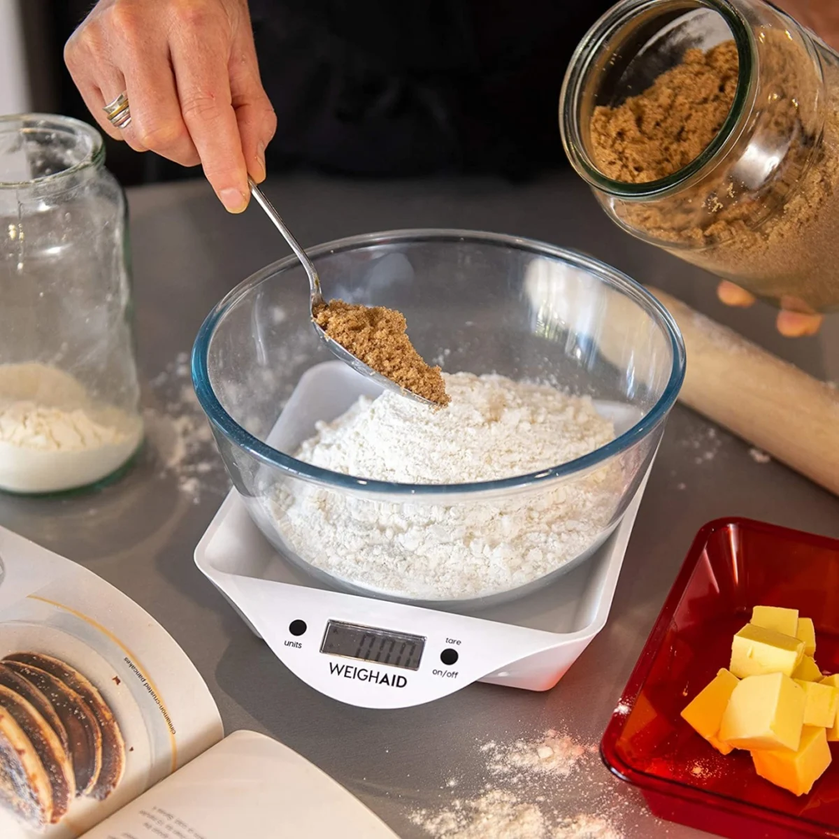 Ψηφιακή Ζυγαριά Κουζίνας με Αποσπώμενο Μπολ 5kg SKS-4520 - Electric Kitchen Scale Κόκκινο