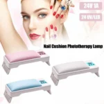 Πτυσσόμενο Σκαμπό Χεριών με Μαξιλάρι & UV Λάμπα Πολυμερισμού για Ημιμόνιμο Μανικιούρ - SUN Handpillow Nail LED YC-09