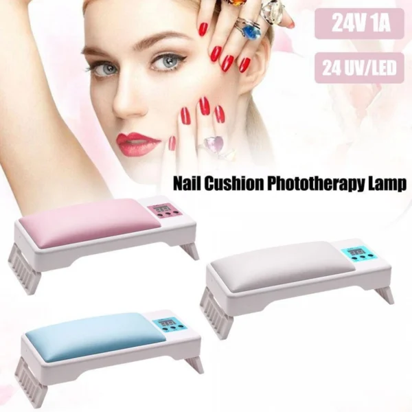 Πτυσσόμενο Σκαμπό Χεριών με Μαξιλάρι & UV Λάμπα Πολυμερισμού για Ημιμόνιμο Μανικιούρ - SUN Handpillow Nail LED YC-09