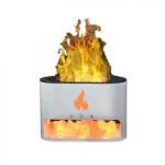 Υγραντήρας Υπερήχων & Συσκευή Αρωματοθεραπείας 250ml USB με LED Φωτισμό Εφέ Φλόγας & Κρυσταλλικό Αλάτι - Aroma Diffuser Λευκό