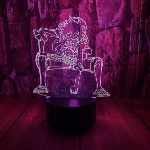 LED 3D Τρισδιάστατο Φωτιστικό - Illusion Led One Piece Monkey D. Luffy