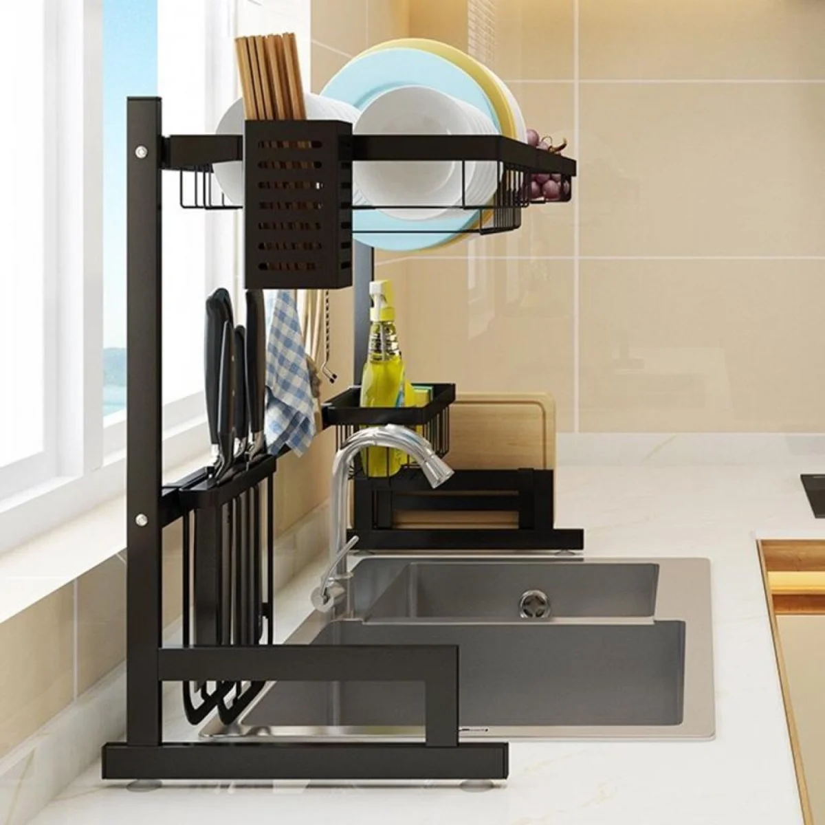 Μεταλλική Πιατοθήκη - Ραφιέρα - Στεγνωτήρας Νεροχύτη 65x31x50cm