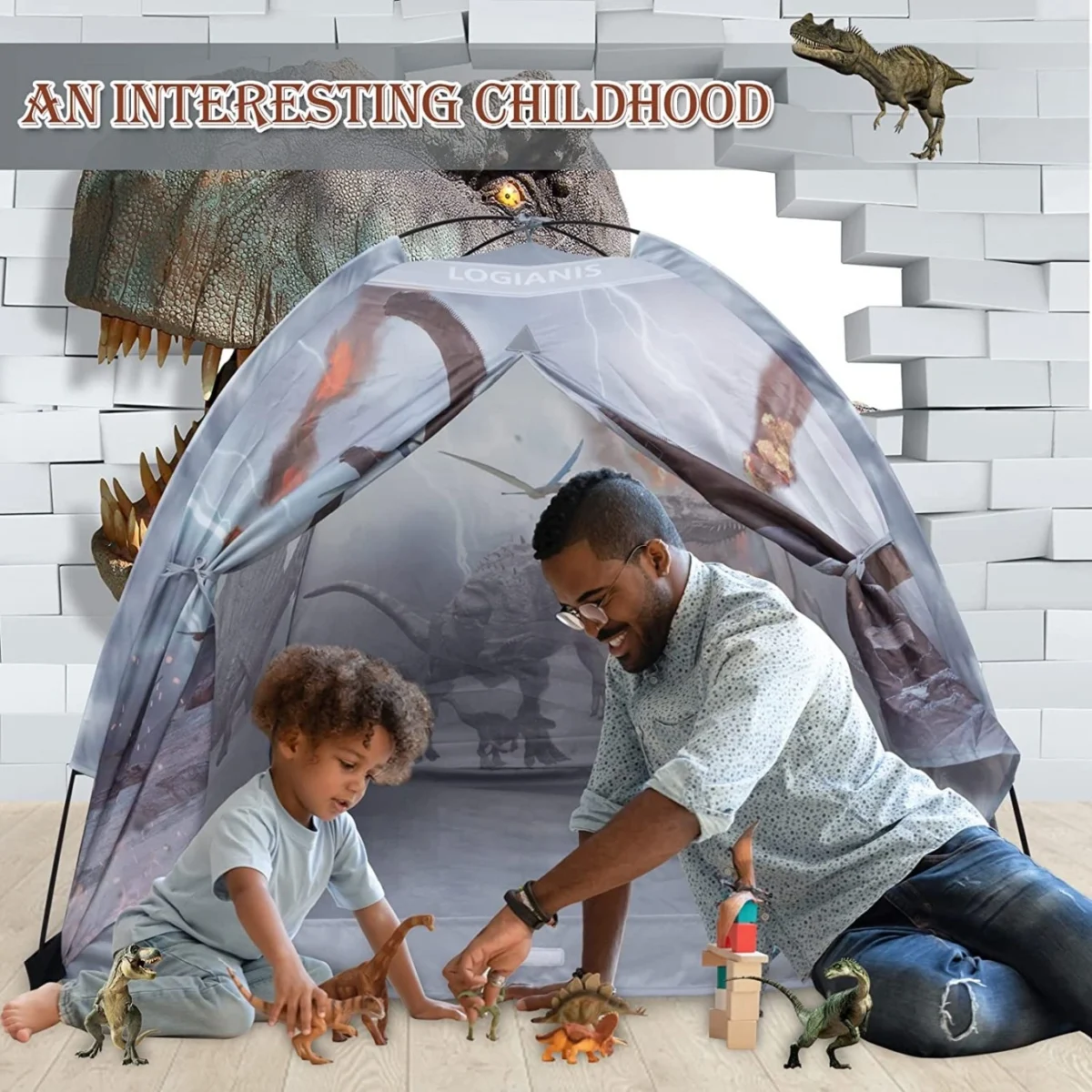 Παιδική Σκηνή Κάστρο για Παιχνίδι με Ουράνια Τόξα & Μονόκερους 122x122x107cm έως 3 Παιδιά