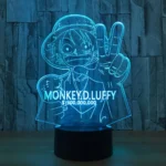 LED 3D Τρισδιάστατο Φωτιστικό Illusion Led One Piece Monkey D. Luffy Figure