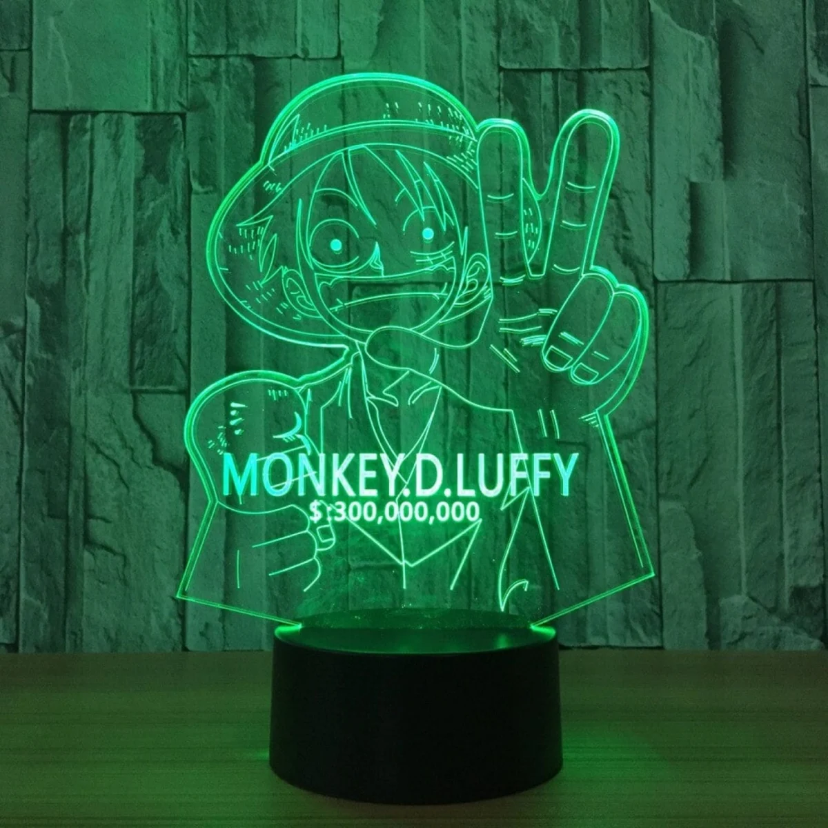 LED 3D Τρισδιάστατο Φωτιστικό Illusion Led One Piece Monkey D. Luffy Figure