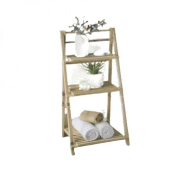 Επιδαπέδια Ξύλινη Ραφιέρα Μπάνιου με 3 Ράφια 34x30x77cm