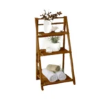 Επιδαπέδια Ξύλινη Ραφιέρα Μπάνιου με 3 Ράφια 34x30x77cm