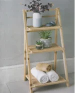 Επιδαπέδια Ραφιέρα Μπάνιου Ξύλινη με 3 Ράφια 34x30x77cm