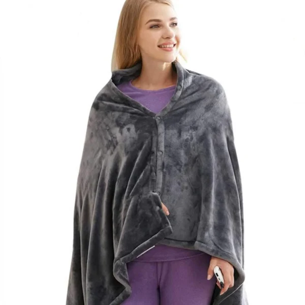 Huggle Ολόσωμη Κουβέρτα 120x200εκ Βελουτέ Fleece με Μανίκια και Κάλυψη Ποδιών Γκρί