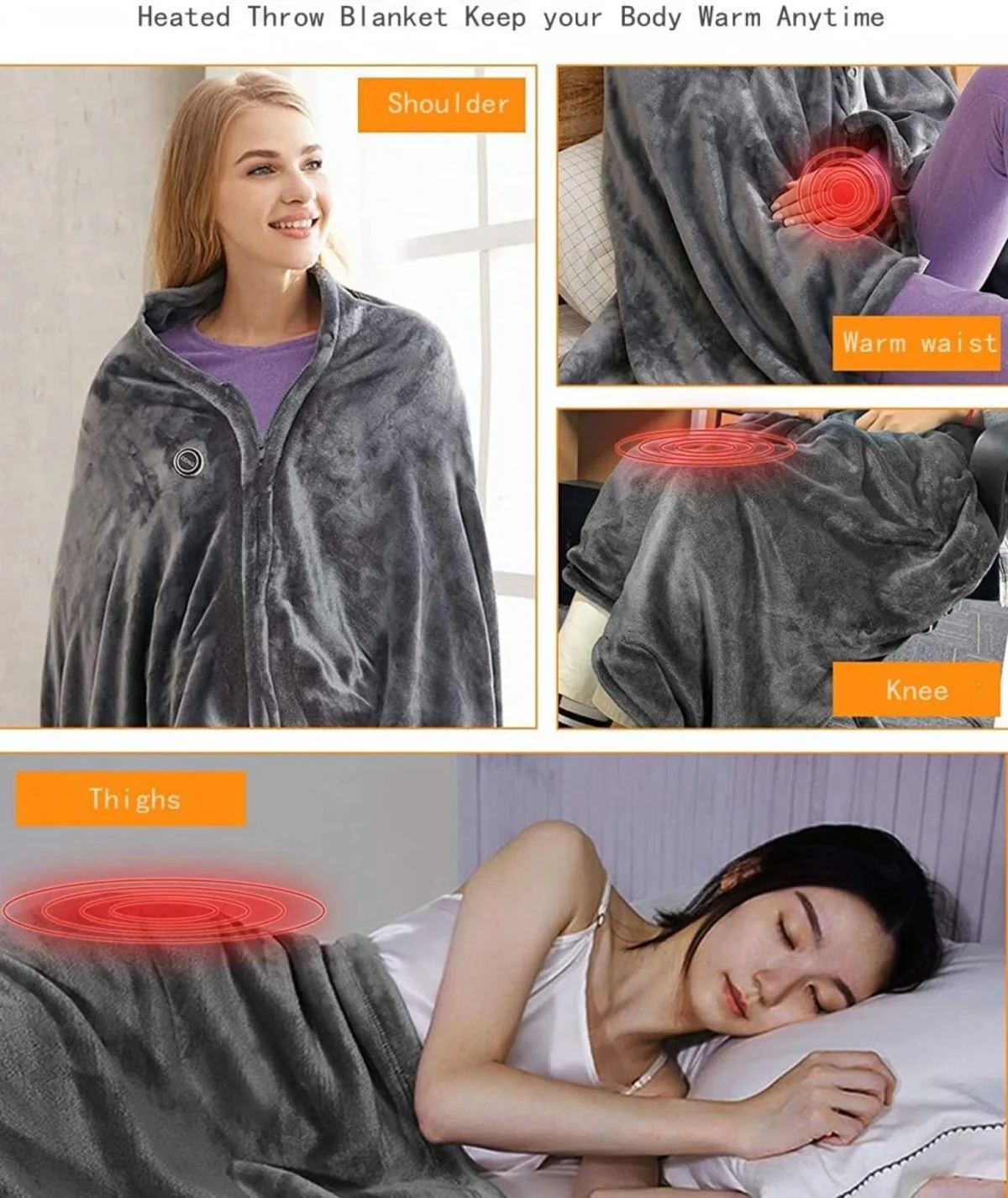 Huggle Ολόσωμη Κουβέρτα 120x200εκ Βελουτέ Fleece με Μανίκια και Κάλυψη Ποδιών Γκρί