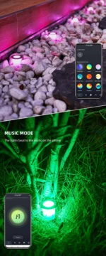 Έξυπνα Ηλιακά Διακοσμητικά LED RGB Φωτιστικά Bluetooth με Καρφωτή Βάση για το Χώμα & App Εφαρμογή Κινητού 8τμχ DC68ZSR