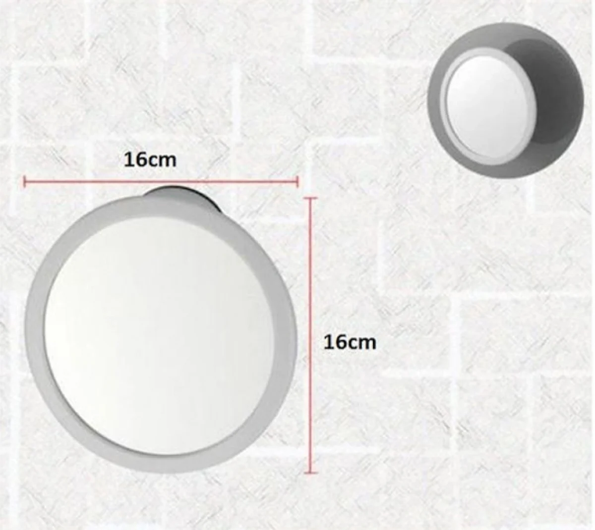 Στρογγυλός Καθρέπτης Μπάνιου Λευκός 16x16cm