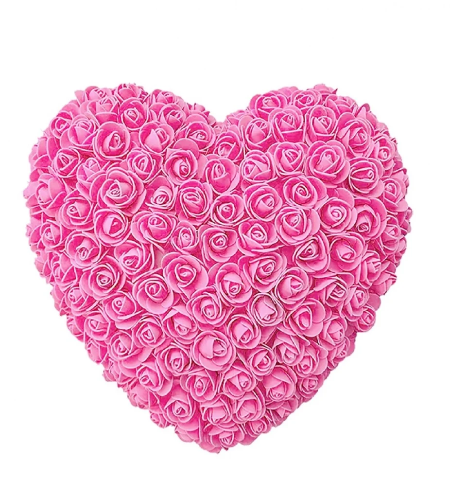 Καρδιά με Ροζ Τριαντάφυλλα 30cm - Δώρο Άγιος Βαλεντίνος από Τεχνητά Τριαντάφυλλα
