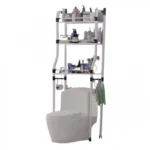 Μεταλλική Ραφιέρα Λεκάνης 3 Επιπέδων με Προστατευτικά Καγκελάκια & 5 Γαντζάκια - Laundry Rack Stainless Steel