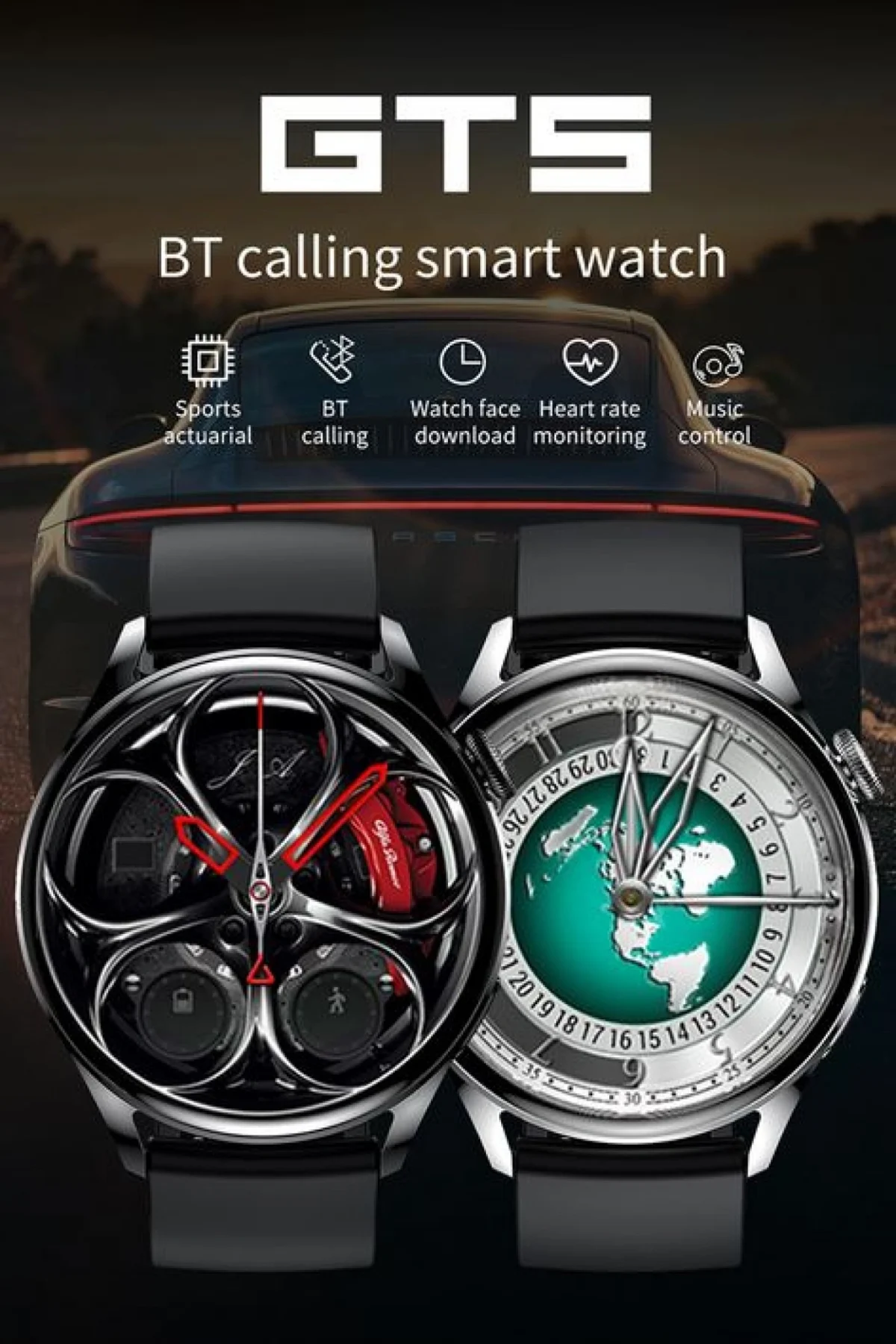 Ρολόι Αφής Keshuyu GT5 46mm Smartwatch με Παλμογράφο