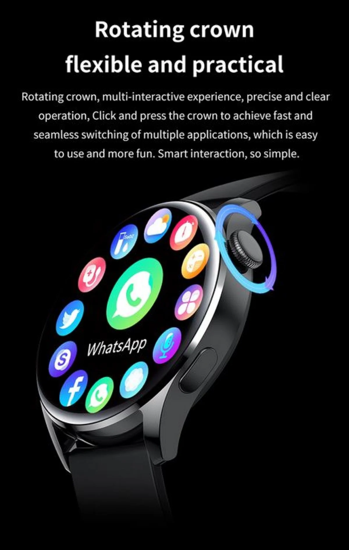 Ρολόι Αφής Keshuyu GT5 46mm Smartwatch με Παλμογράφο