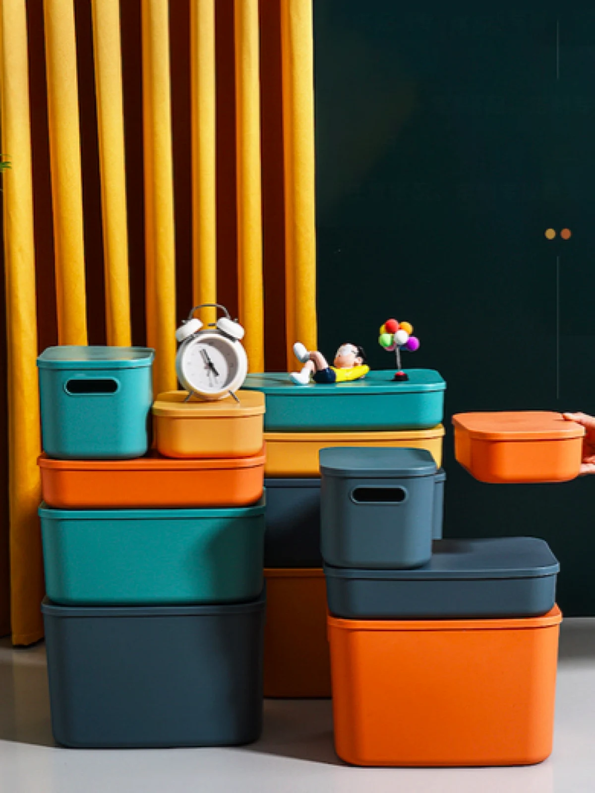 Κουτί Οργάνωσης 34.5x14.5x22.5 εκ με Λαβές για όλο το Σπίτι - Γκρι Διάφανο - Crystal Clear