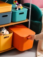 Κουτί Οργάνωσης 34.5x14.5x22.5 εκ με Λαβές για όλο το Σπίτι - Γκρι Διάφανο - Crystal Clear