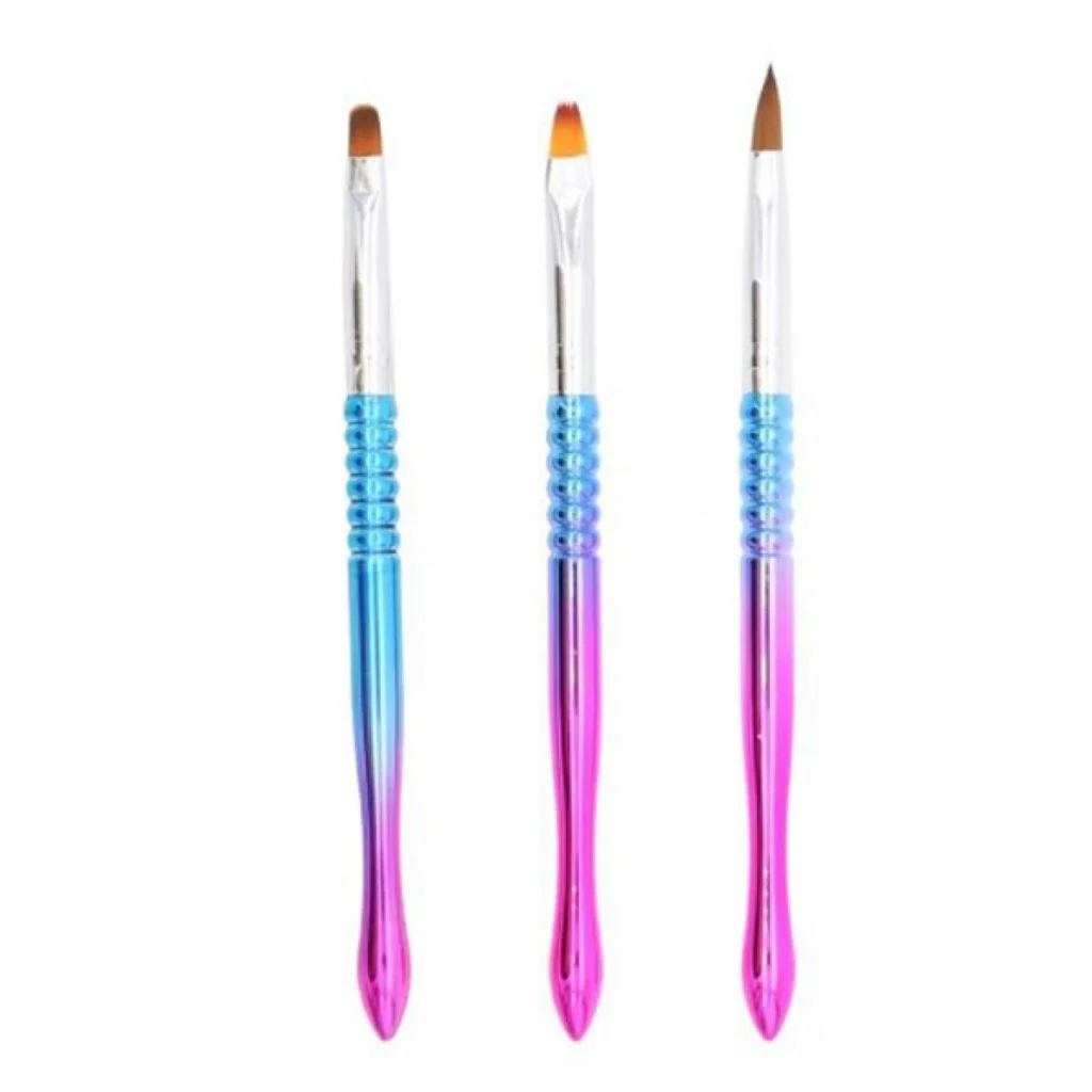 Πινέλα Σχεδίου Νυχιών Gel/Aκρυλικού Nail Art Σετ 3τεμ 15,5 cm