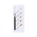 Πινέλα Σχεδίου Νυχιών Aκρυλικού Nail Art Mε Εναλλασόμενες Κεφαλές Σετ 5τεμ 26x11.2 cm