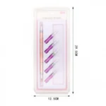 Πινέλα Σχεδίου Νυχιών 2 Όψεων Nail Art Mε 5 Εναλλασόμενες Κεφαλές Σιλικόνης 29,5x12.5 cm