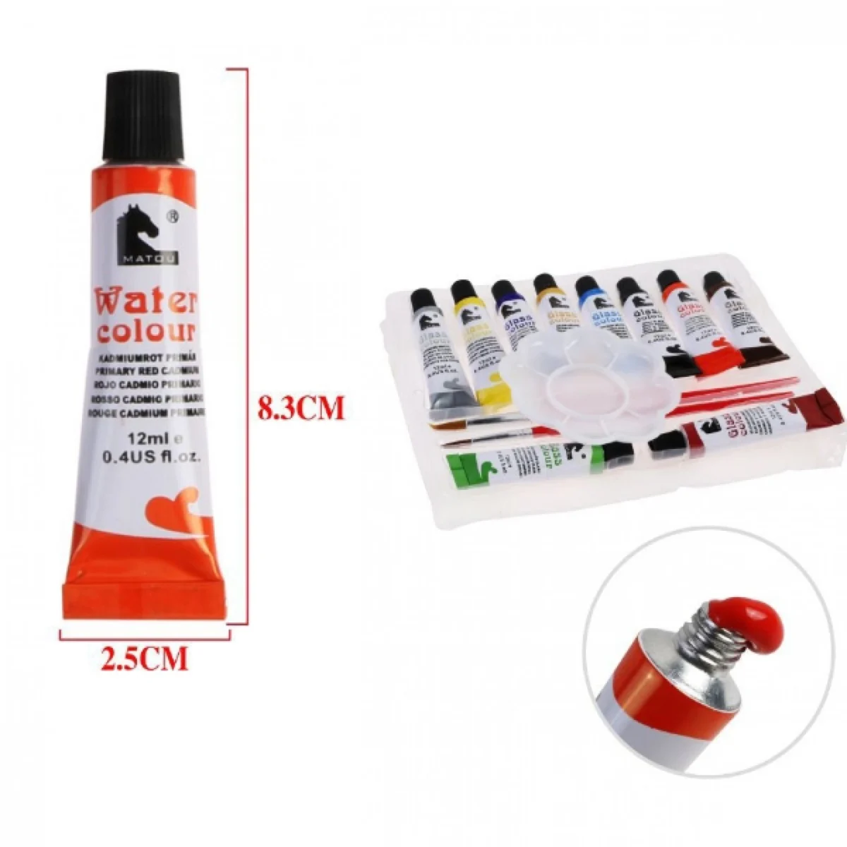 Σετ 10 Τεμαχίων Νερομπογιές - Ακουαρέλες 12ml με 2 Πινέλα Ζωγραφικής