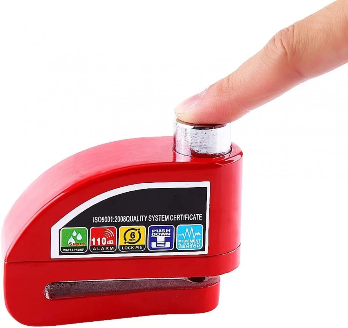 Κλειδαριά Δισκόφρενου Μοτοσυκλέτας με Συναγερμό FS8305 σε Κόκκινο Χρώμα