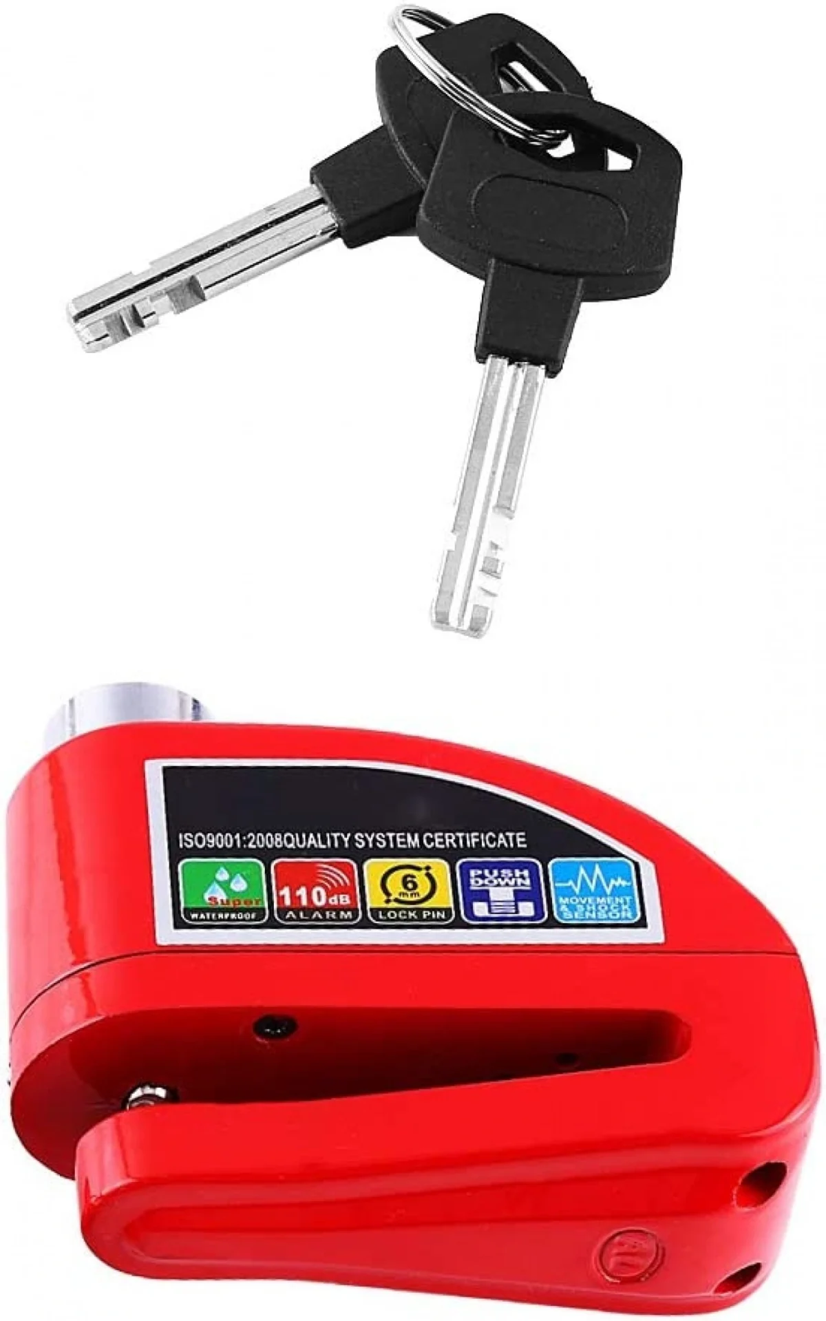 Κλειδαριά Δισκόφρενου Μοτοσυκλέτας με Συναγερμό FS8305 σε Κόκκινο Χρώμα