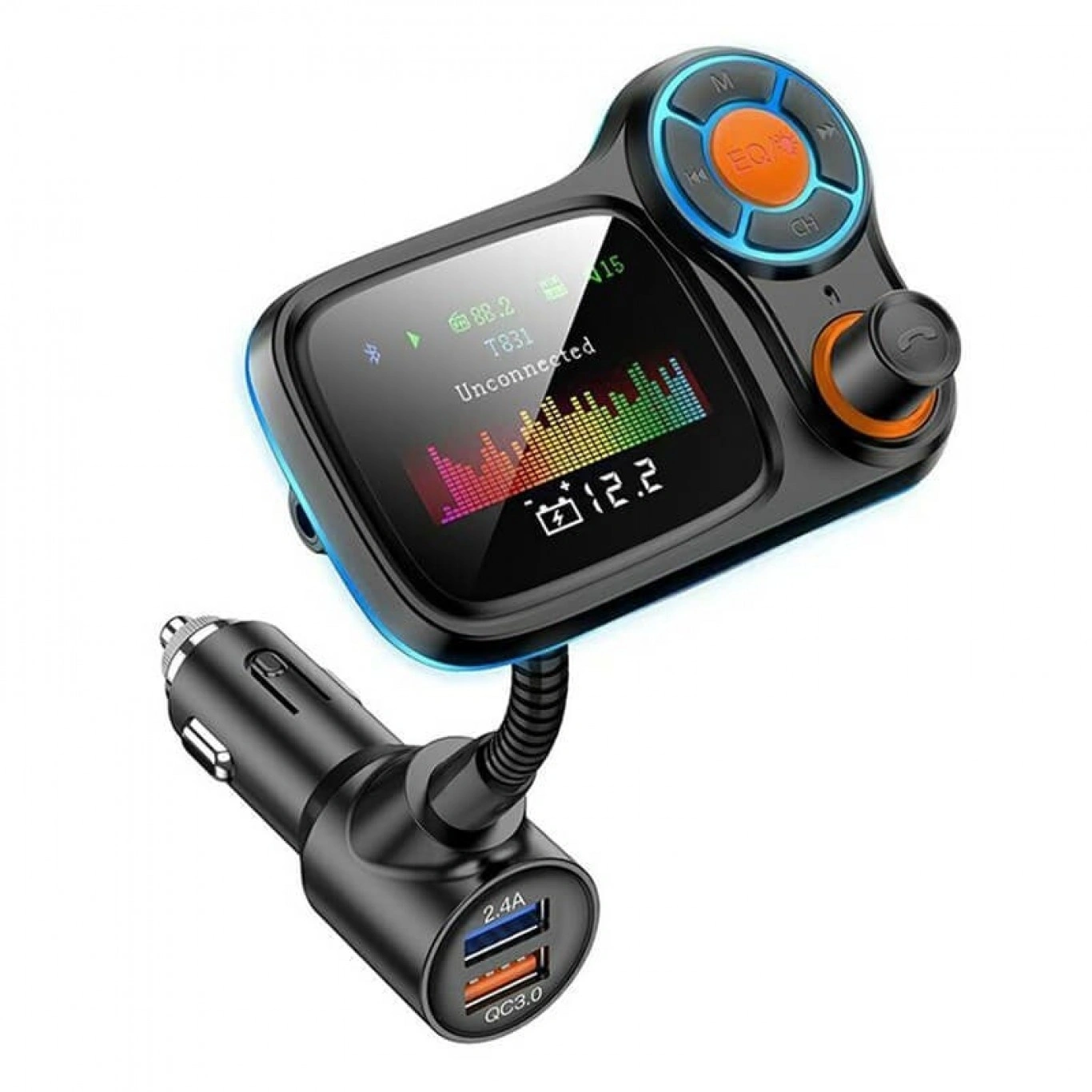 Bluetooth FM Transmitter Αναμεταδοτής Κινητού στα Ηχεία Αυτοκινήτου & Φορτιστής με 2 USB Bluetooth FM Transmitter Αναμεταδοτής Κινητού στα Ηχεία Αυτοκινήτου & Φορτιστής με 2 USB