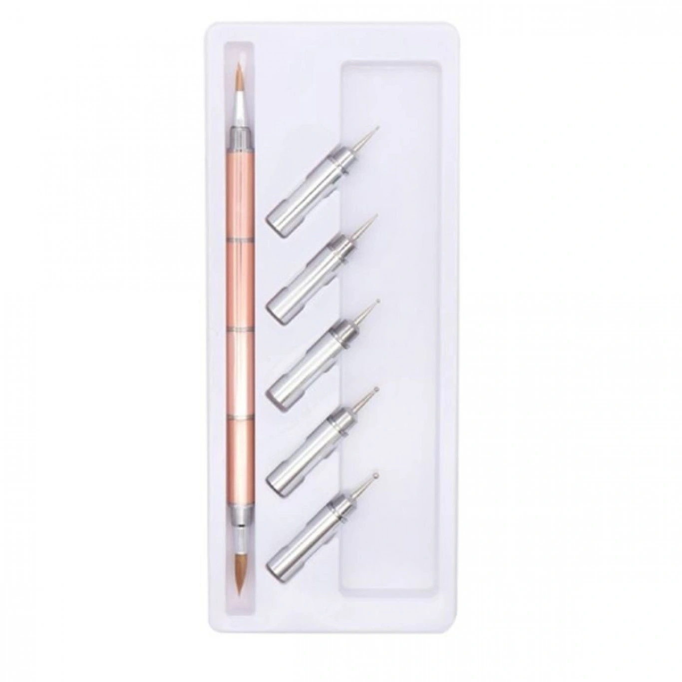 Πινέλα Σχεδίου Νυχιών 2 Όψεων Nail Art Mε 5 Εναλλασόμενες Κεφαλές 29,5x12.5 cm Πινέλα Σχεδίου Νυχιών 2 Όψεων Nail Art Mε 5 Εναλλασόμενες Κεφαλές 29,5x12.5 cm