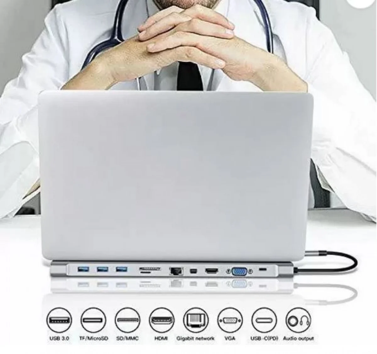 11 In 1 USB-C Docking Station με HDMI Ethernet και Συνδεση 2 Οθονών