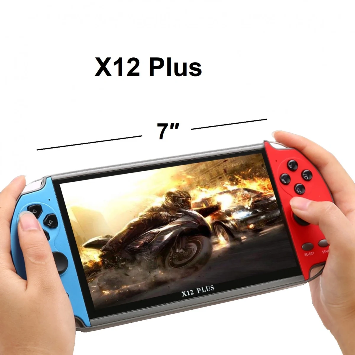 Επαναφορτιζόμενη Φορητή Ρετρό Παιχνιδομηχανή X12PLUS με HD Μεγάλη Οθόνη 7"