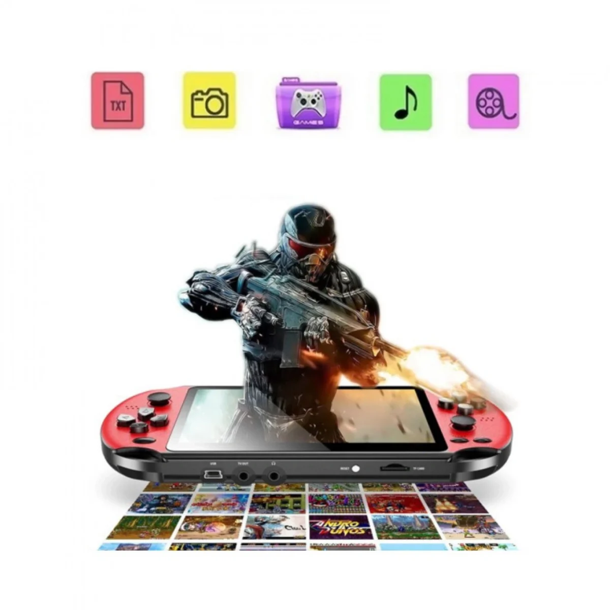 Επαναφορτιζόμενη Φορητή Ρετρό Παιχνιδομηχανή X12PLUS με HD Μεγάλη Οθόνη 7"