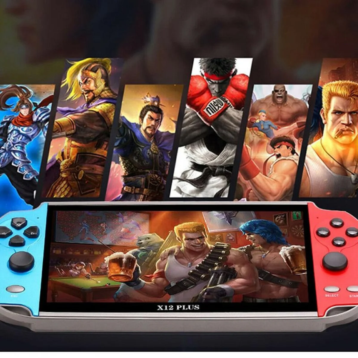 Επαναφορτιζόμενη Φορητή Ρετρό Παιχνιδομηχανή X12PLUS με HD Μεγάλη Οθόνη 7"