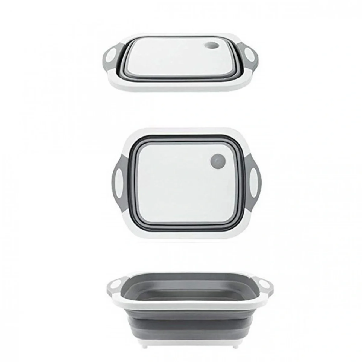 Πτυσσόμενη Πολυλειτουργική Σανίδα Κοπής - Καλάθι Πλυσίματος με Λαβές & Τάπα Αποστράγγισης 28.5x38.5x2.7cm