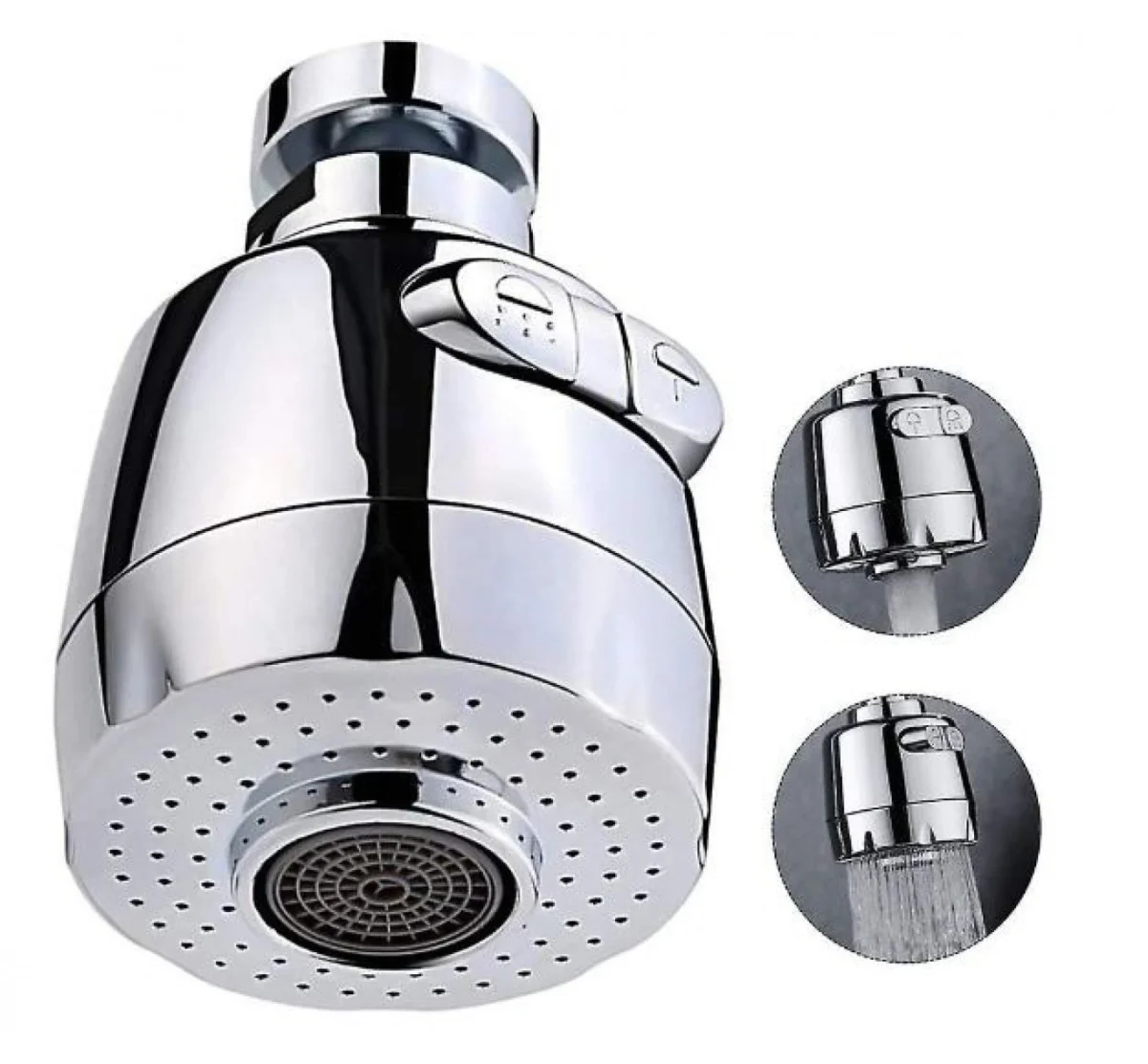 Περιστρεφόμενη 360° Κεφαλή Βρύσης Ψεκασμού Διπλής Λειτουργίας για Οικονομία Νερού