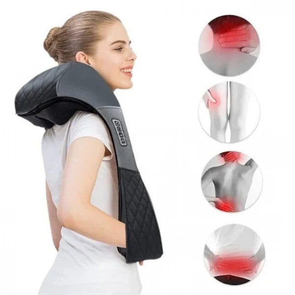 Συσκευή Μασάζ Shiatsu με Χειρολαβές για Αντιμετώπιση Πόνου σε Όλο το Σώμα με 16 Κεφαλες & Θερμότητα - Υπέρυθρη Ακτινοβολία