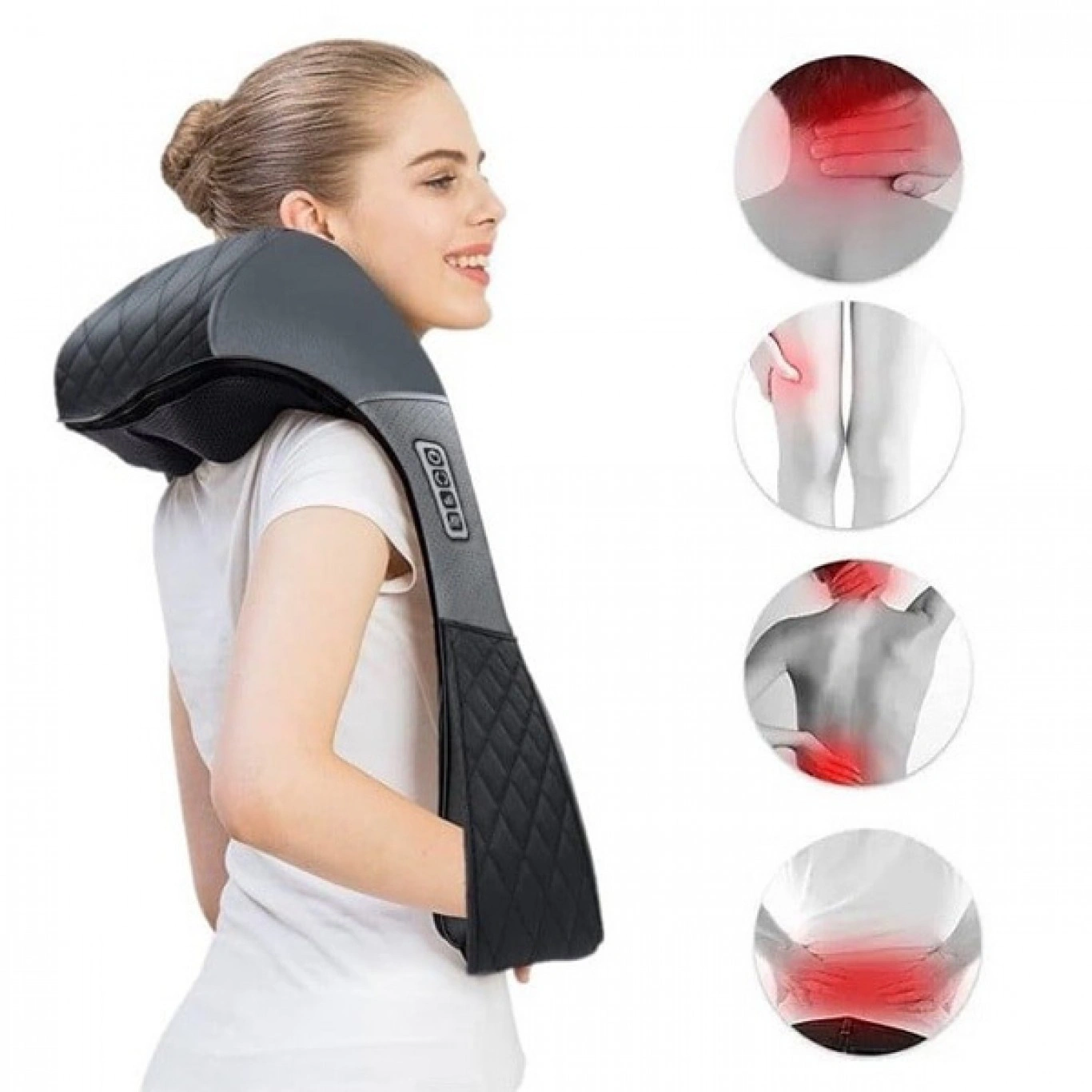 Συσκευή Μασάζ Shiatsu με Χειρολαβές για Αντιμετώπιση Πόνου σε Όλο το Σώμα με 16 Κεφαλες & Θερμότητα - Υπέρυθρη Ακτινοβολία Συσκευή Μασάζ Shiatsu με Χειρολαβές για Αντιμετώπιση Πόνου σε Όλο το Σώμα με 16 Κεφαλες & Θερμότητα - Υπέρυθρη Ακτινοβολία