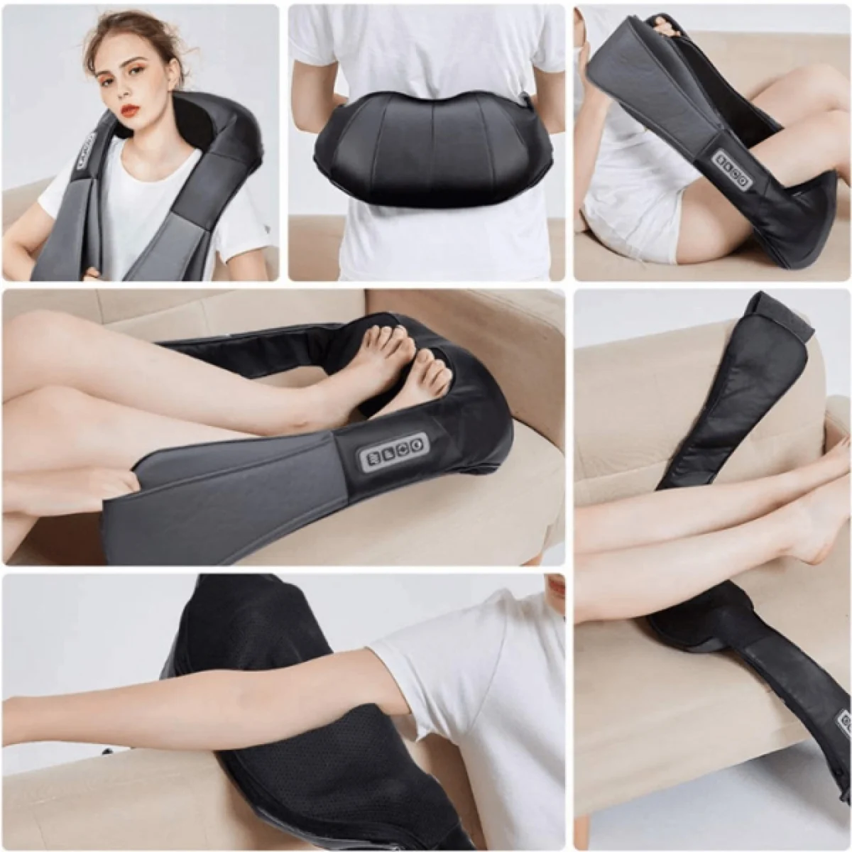 Συσκευή Μασάζ Shiatsu με Χειρολαβές για Αντιμετώπιση Πόνου σε Όλο το Σώμα με 16 Κεφαλες & Θερμότητα - Υπέρυθρη Ακτινοβολία