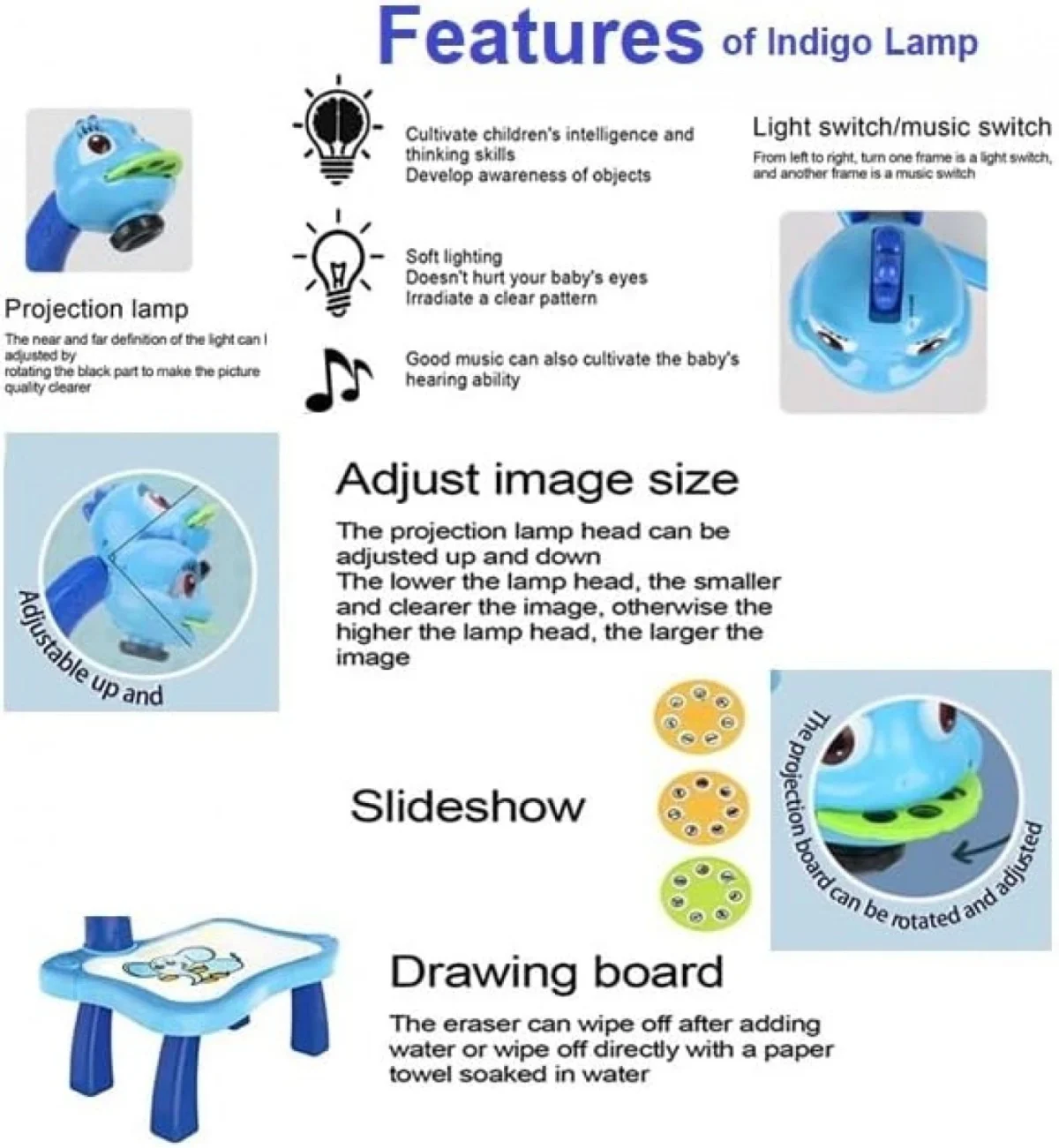 Προτζέκτορας Ζωγραφικής Εκπαιδευτικό Παιχνίδι Led Projector Art Drawing Table Projector 25x21x35 cm