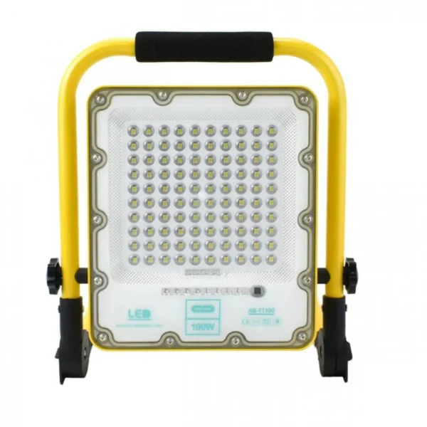 Φορητός Επαναφορτιζόμενος 100LED Προβολέας Ψυχρό Λευκό 100W IP66 AB-T1100