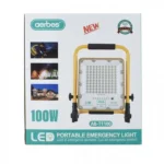 Φορητός Επαναφορτιζόμενος 100LED Προβολέας Ψυχρό Λευκό 100W IP66 AB-T1100