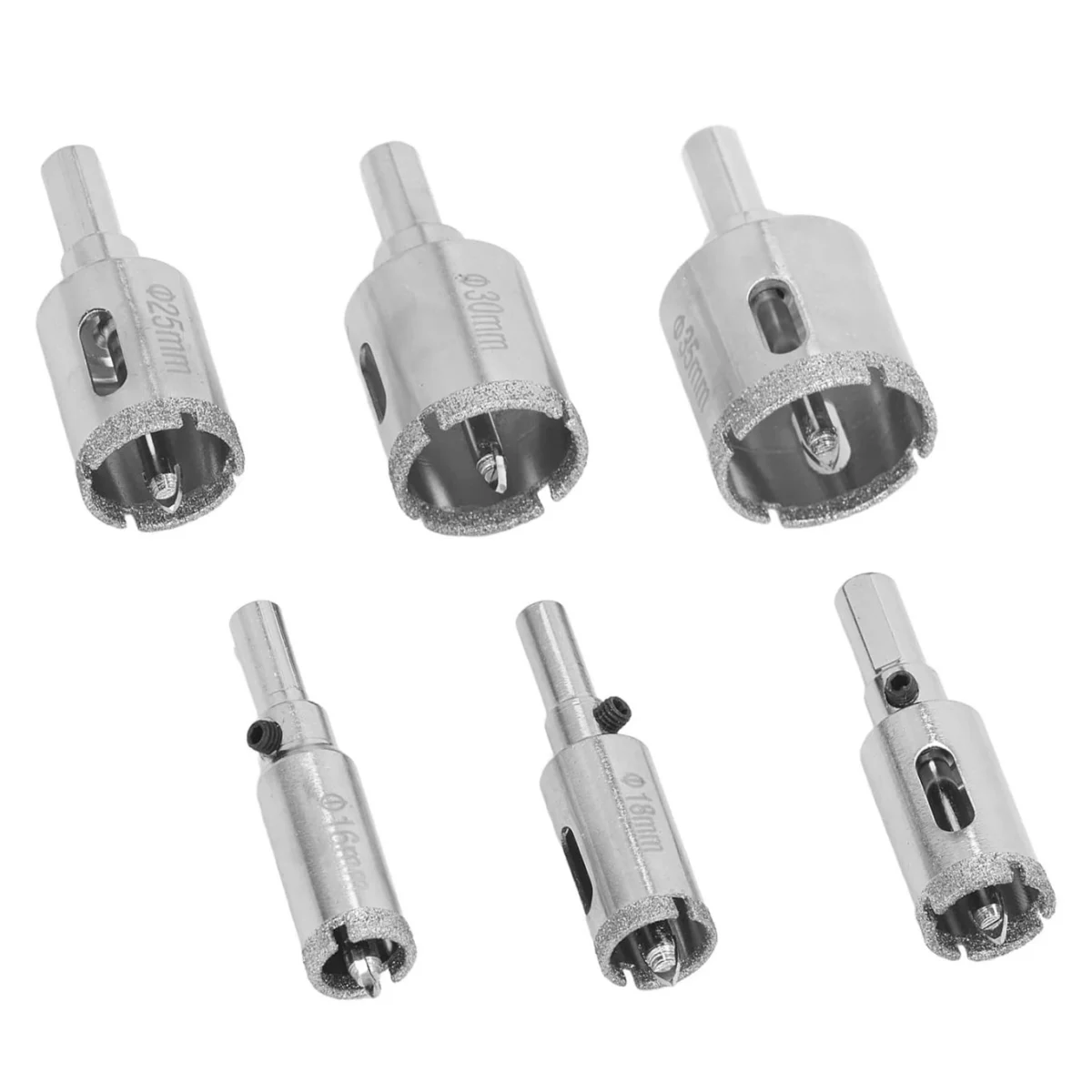 Σετ 6 Τεμαχίων Ποτηροτρύπανα Διαμαντιού 16mm-35mm για Γυαλί Κεραμικά και Πλακίδια