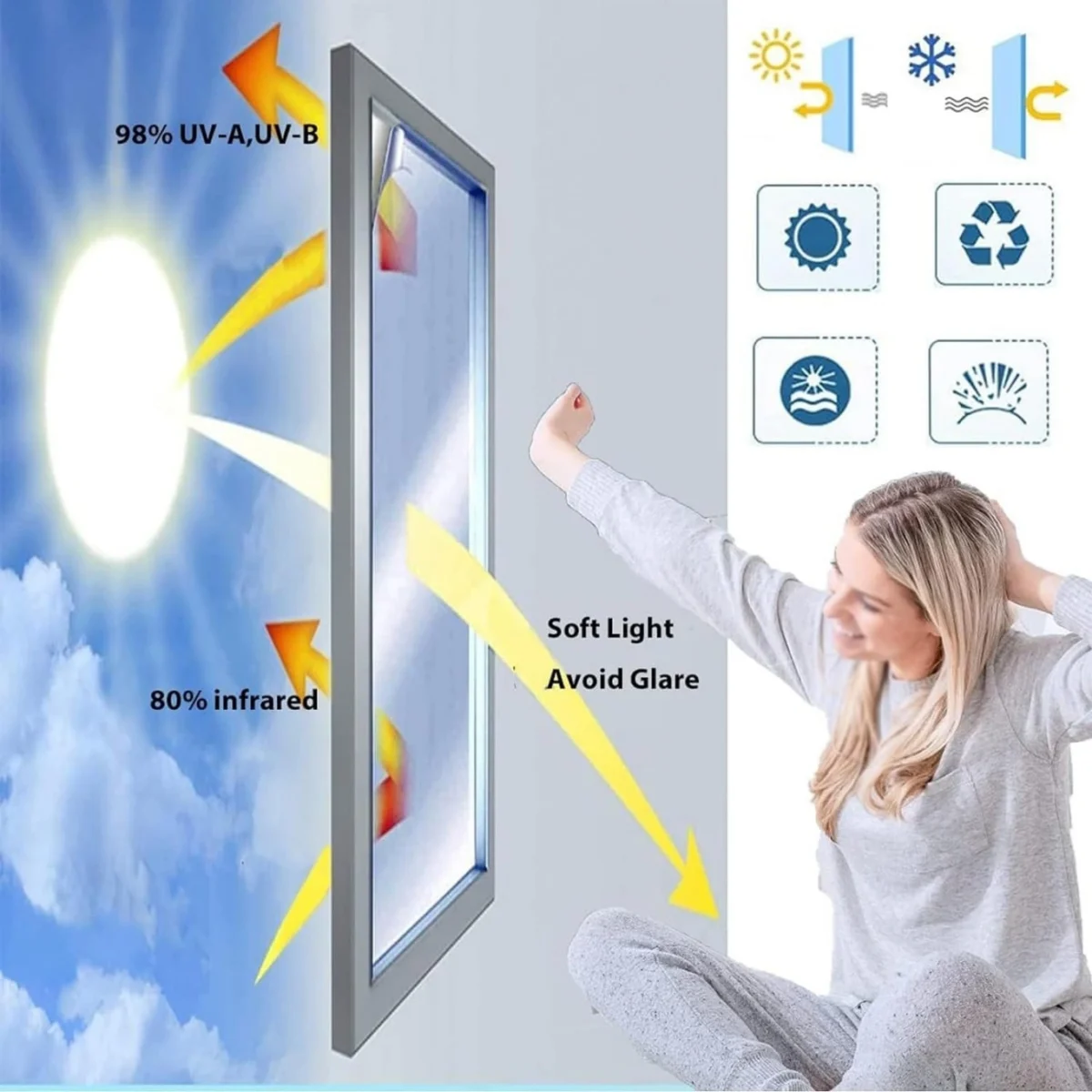 Αντηλιακή Μεμβράνη Κτιρίων & Αυτοκινήτου, Καθρέπτης , Φιλμ Ρολό 3.00x0.75m