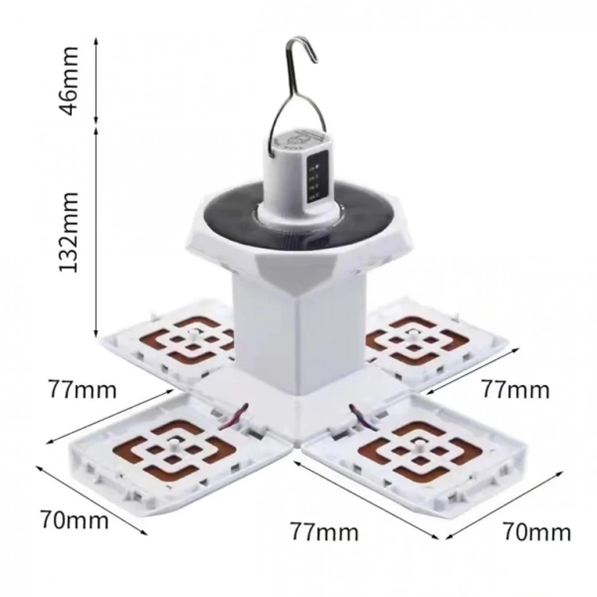 Κρεμαστό Επαναφορτιζόμενος Ηλιακό Φωτιστικό IP65, 60LED με 3 Λειτουργίες Φωτισμού AB-TA130